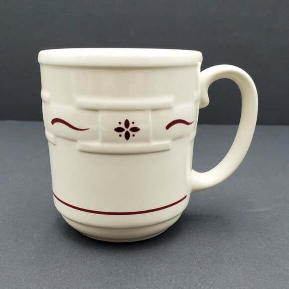 Longaberger Woven Traditions Red Mugs Longaberger Pottery Paprika Red Coffee Cup - Picture 5 of 9